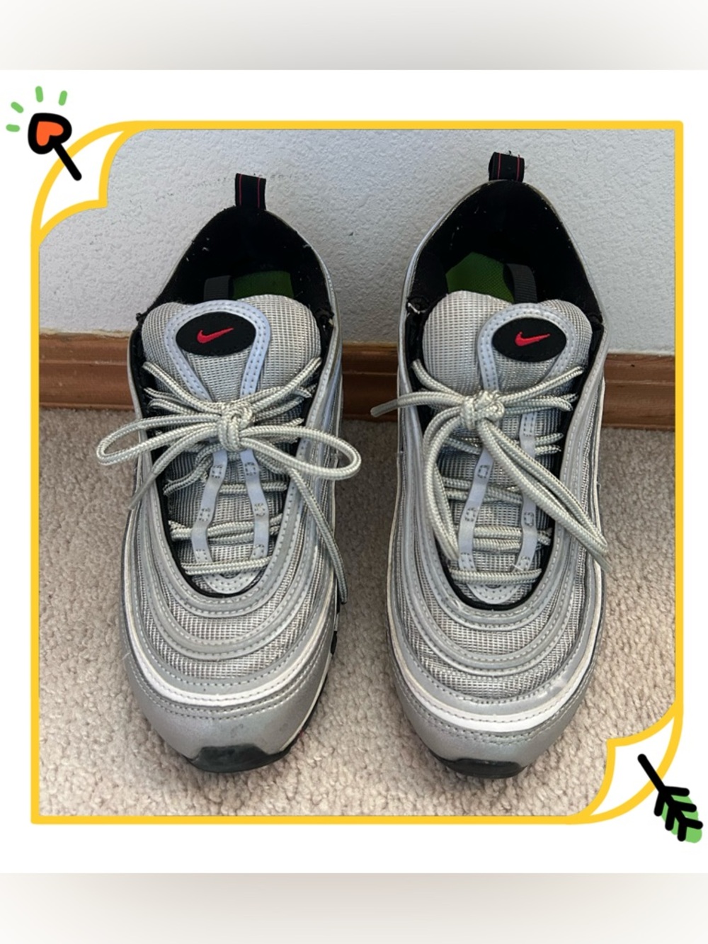Nike Air Max Women’s 97 OG Silver Bullet 2022 Sneaker Metallic Silver Sz 8